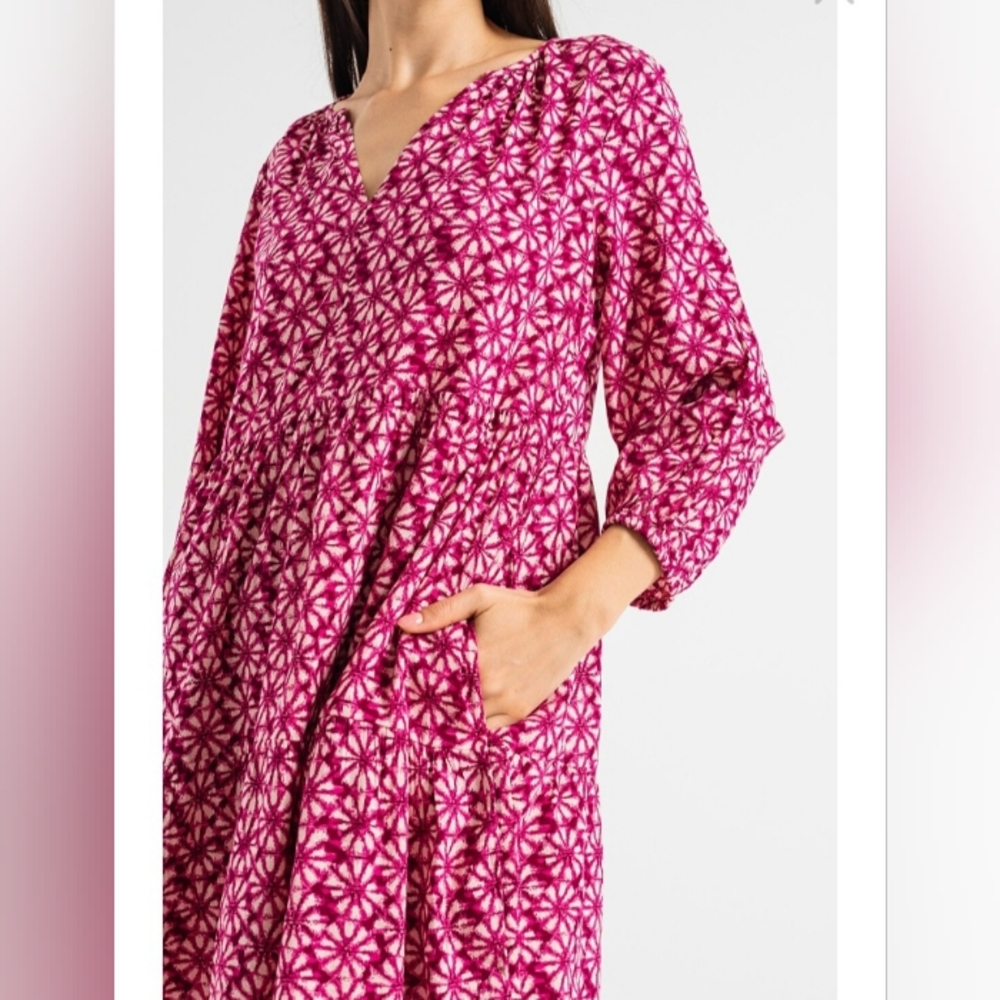 NWT GAP Tiered Mini Dress Size S/P In Raspberry - Picture 7 of 9